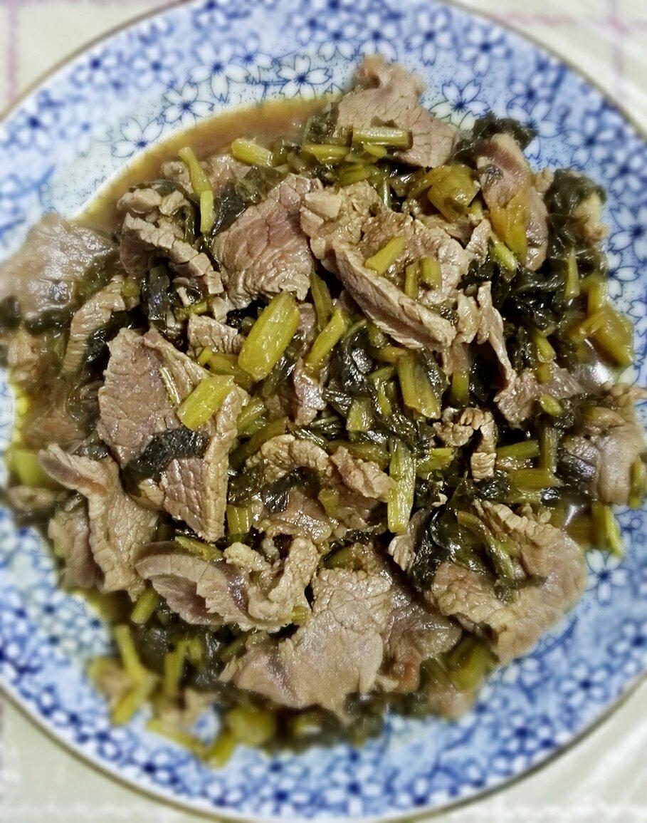 雪里蕻炒牛肉丝
