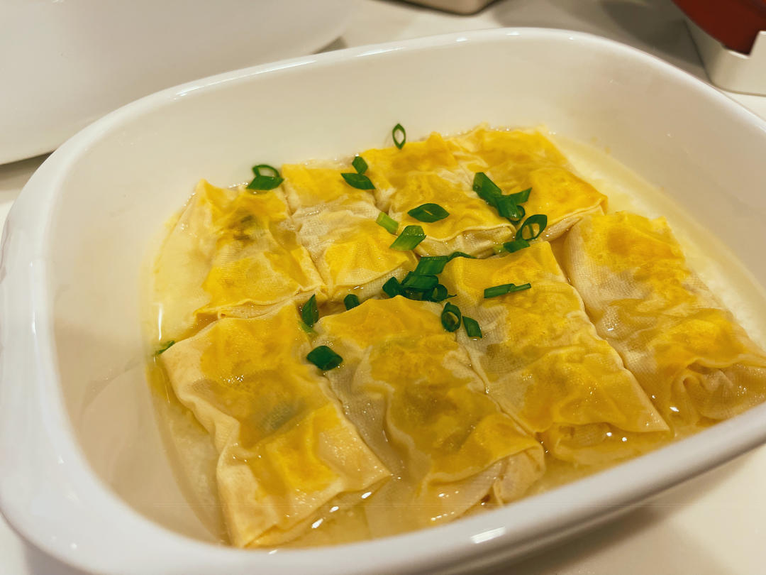 豆腐皮包肉末