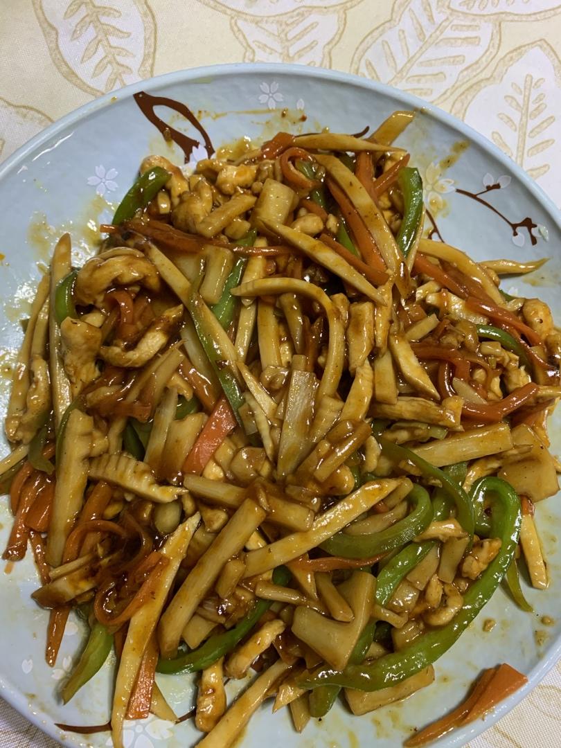 不辣的鱼香鸡丝（番茄酱版）