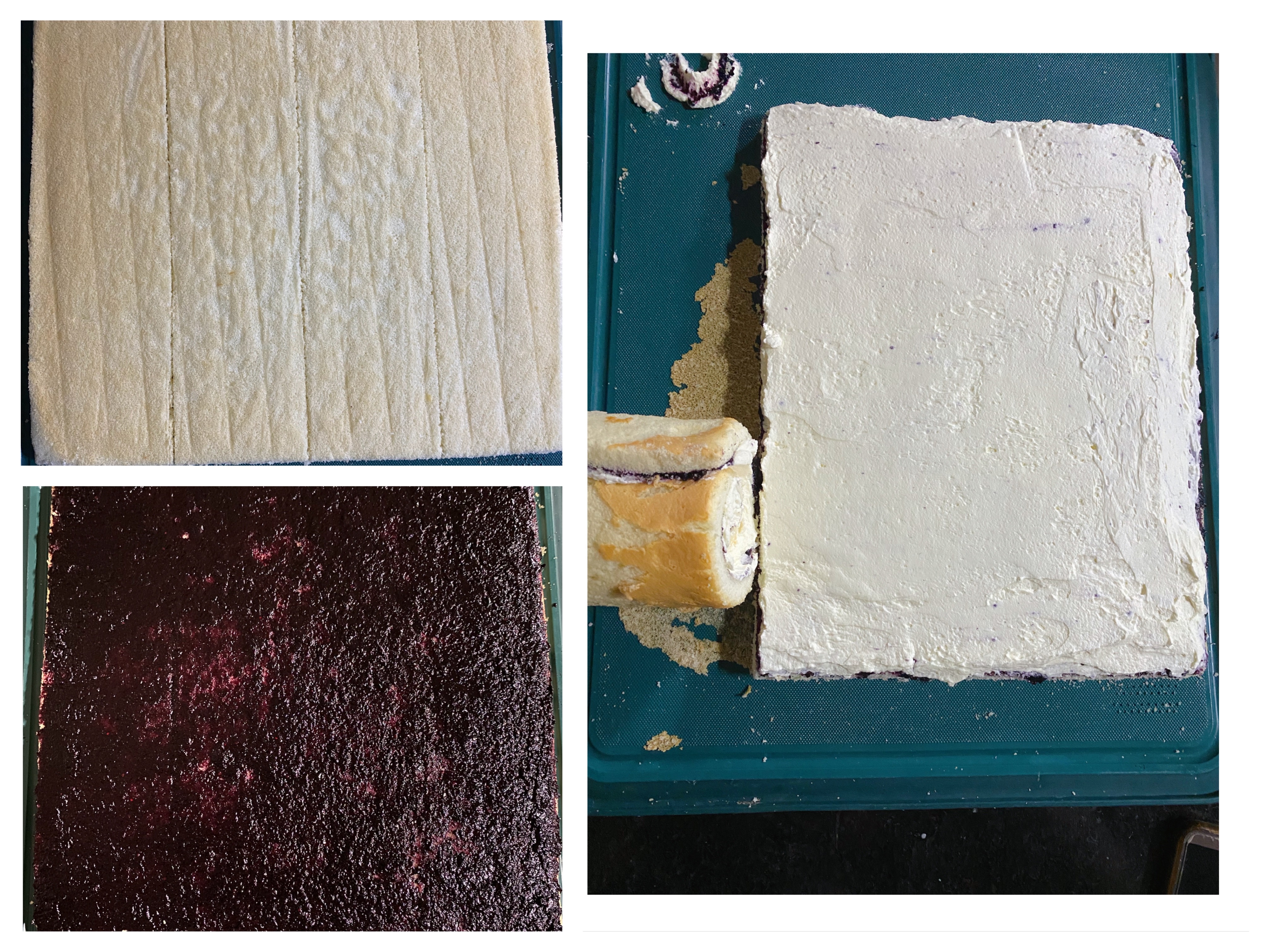蓝莓乳酪奶油竖纹蛋糕｜自制蓝莓酱的做法 步骤3
