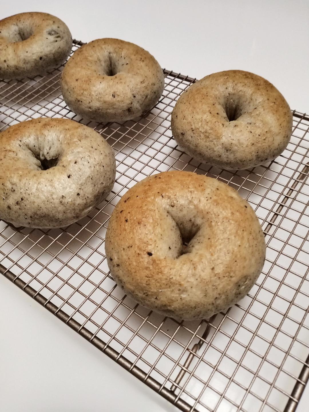 双重黑芝麻贝果🥯低油低糖巨好吃㊙️详细教程