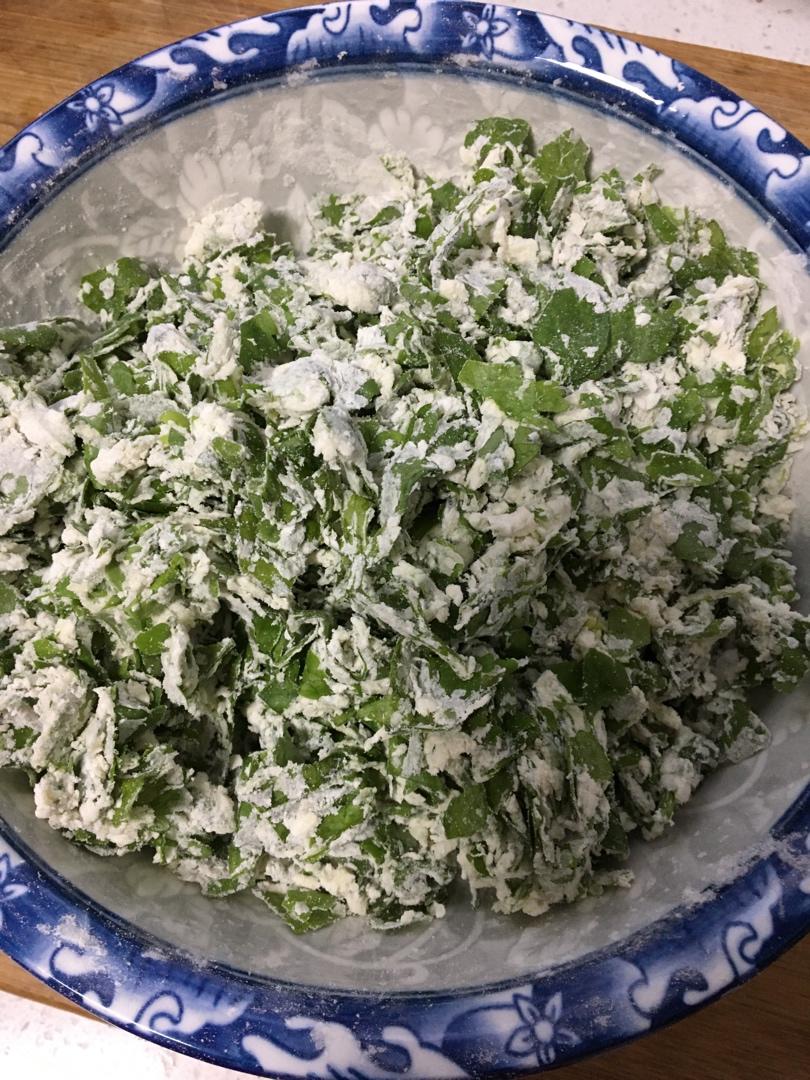 最好吃的芹菜叶子麦饭