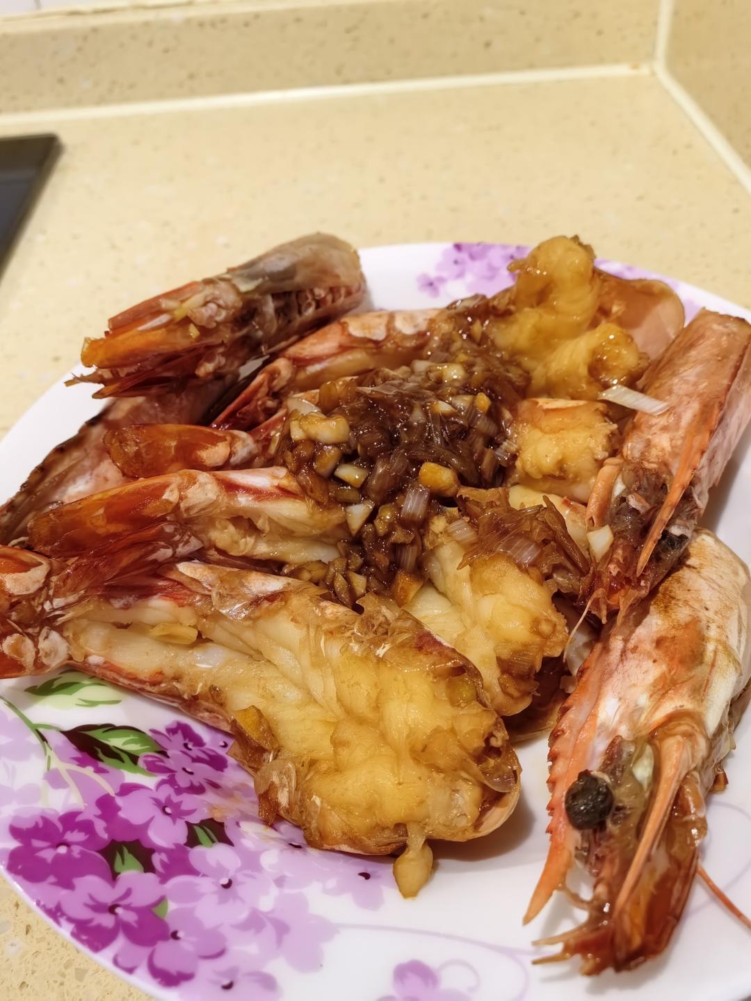 不再吃白灼虾（蒜香大虾）