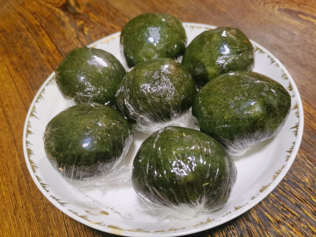 艾草粉肉松青团（艾糍）