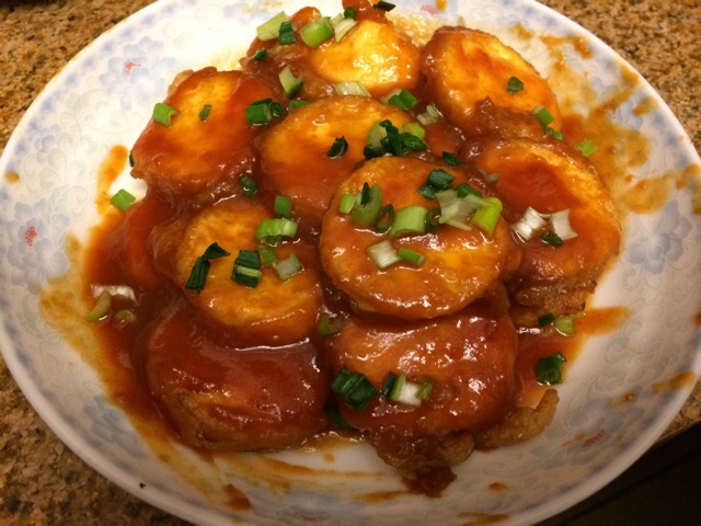 番茄酱煎日本豆腐