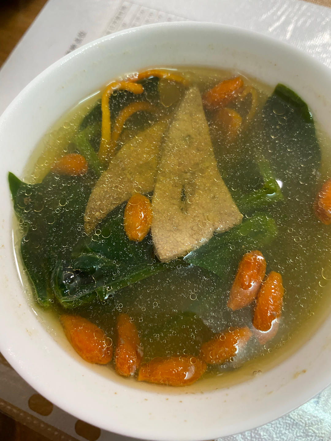 补气血-菠菜虫草猪肝汤