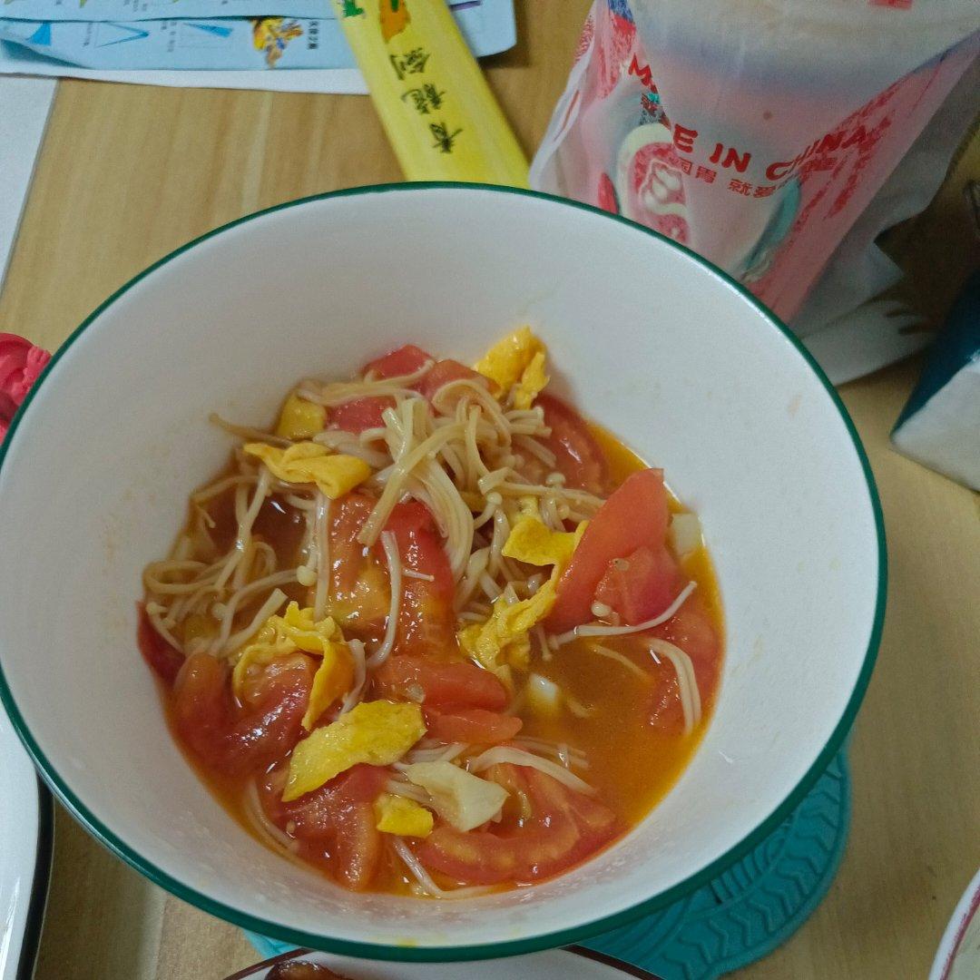 番茄金针菇炒蛋
