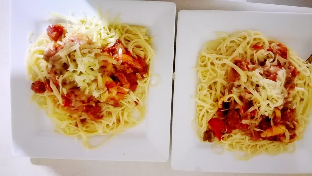 #挑战必胜客#西班牙风情海鲜意面