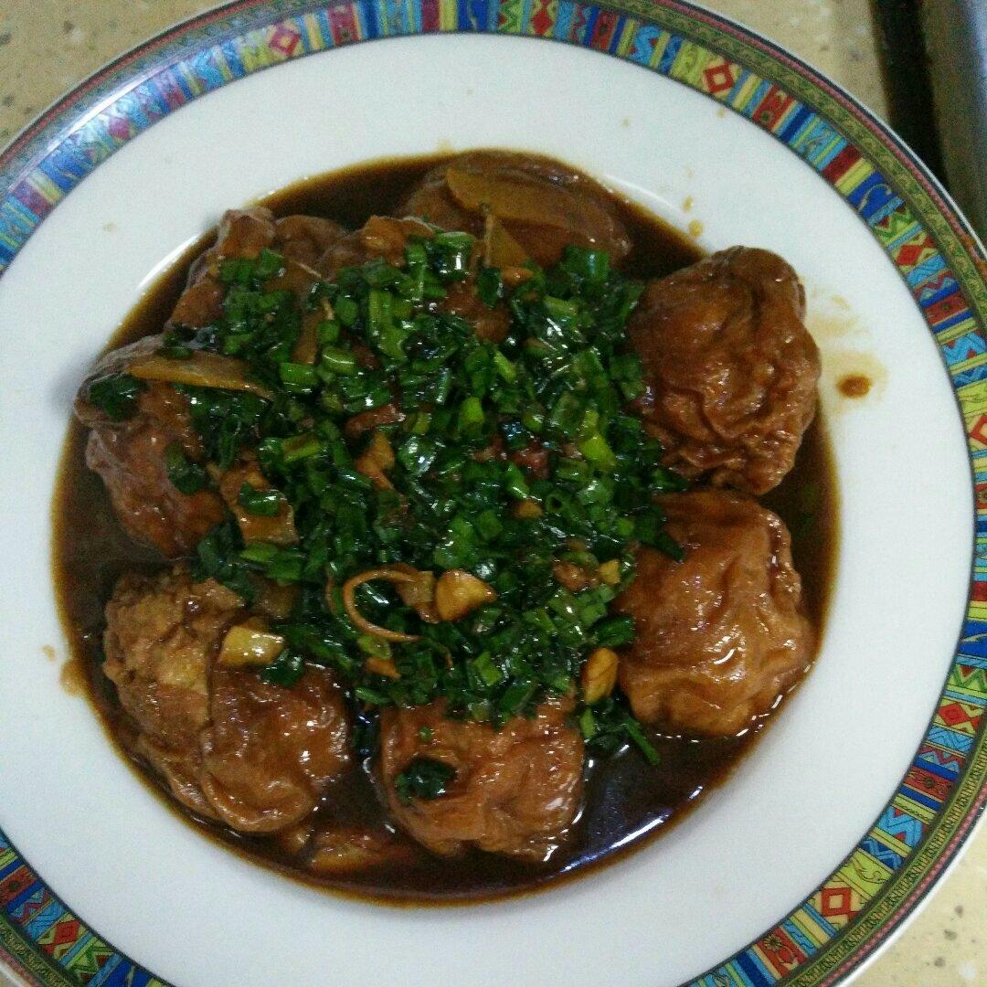 红烧油面筋塞肉