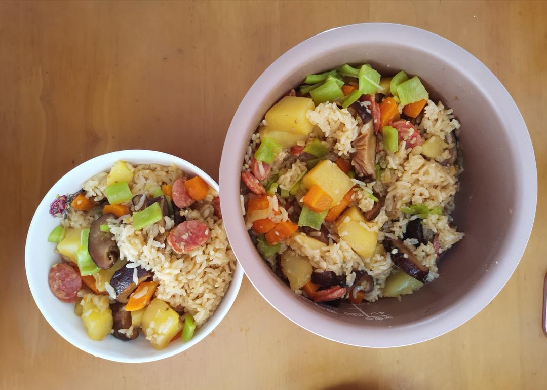 香肠土豆焖饭❗️❗️电饭煲懒人做法