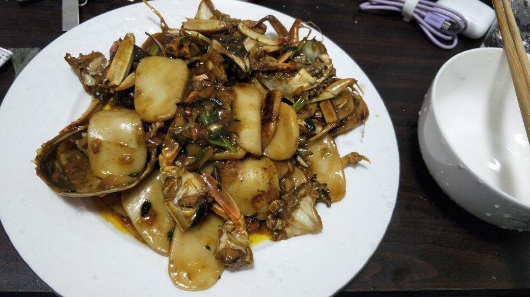 梭子蟹炒年糕