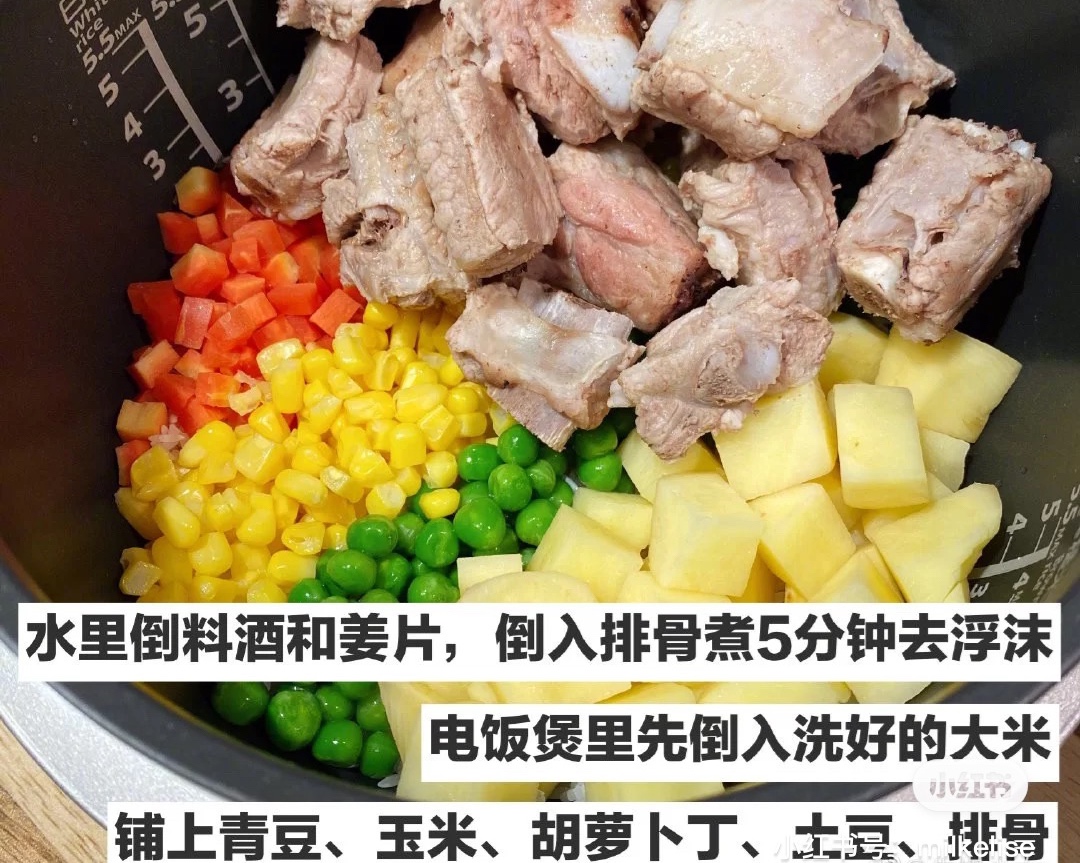 懒人简易·排骨锅巴焖饭的做法 步骤3