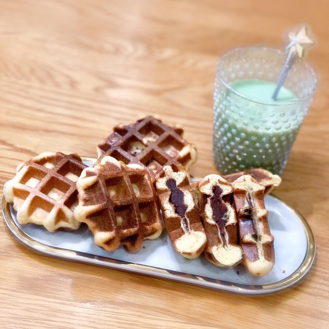 红糖麻薯华夫饼