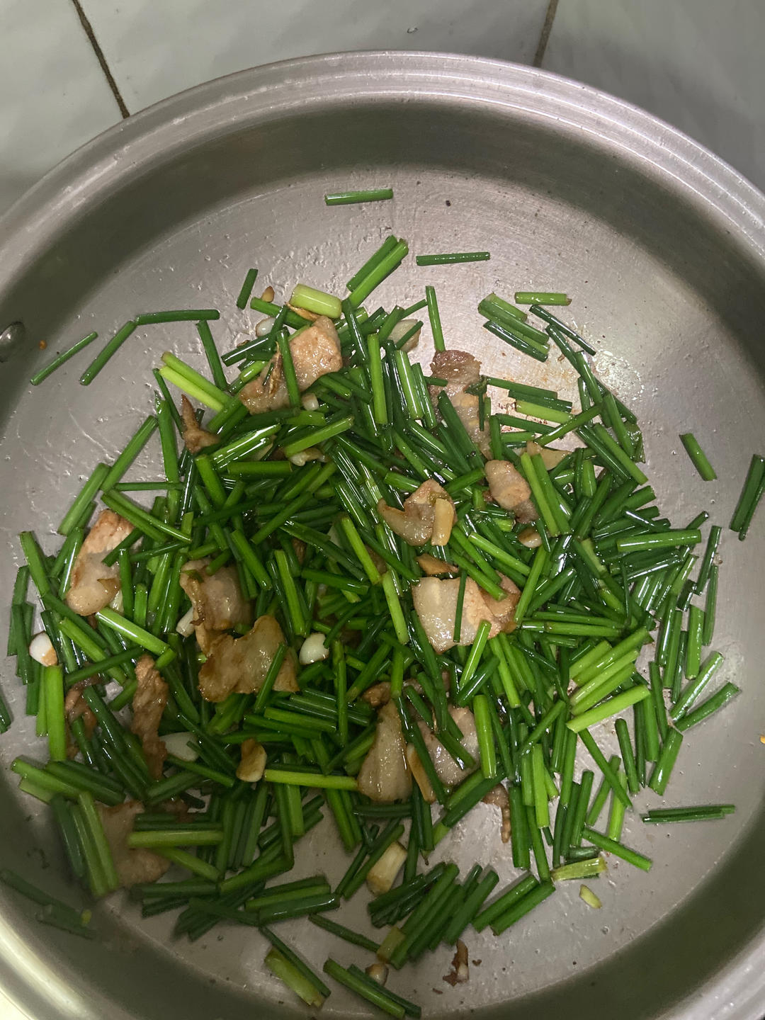 韭苔炒五花肉