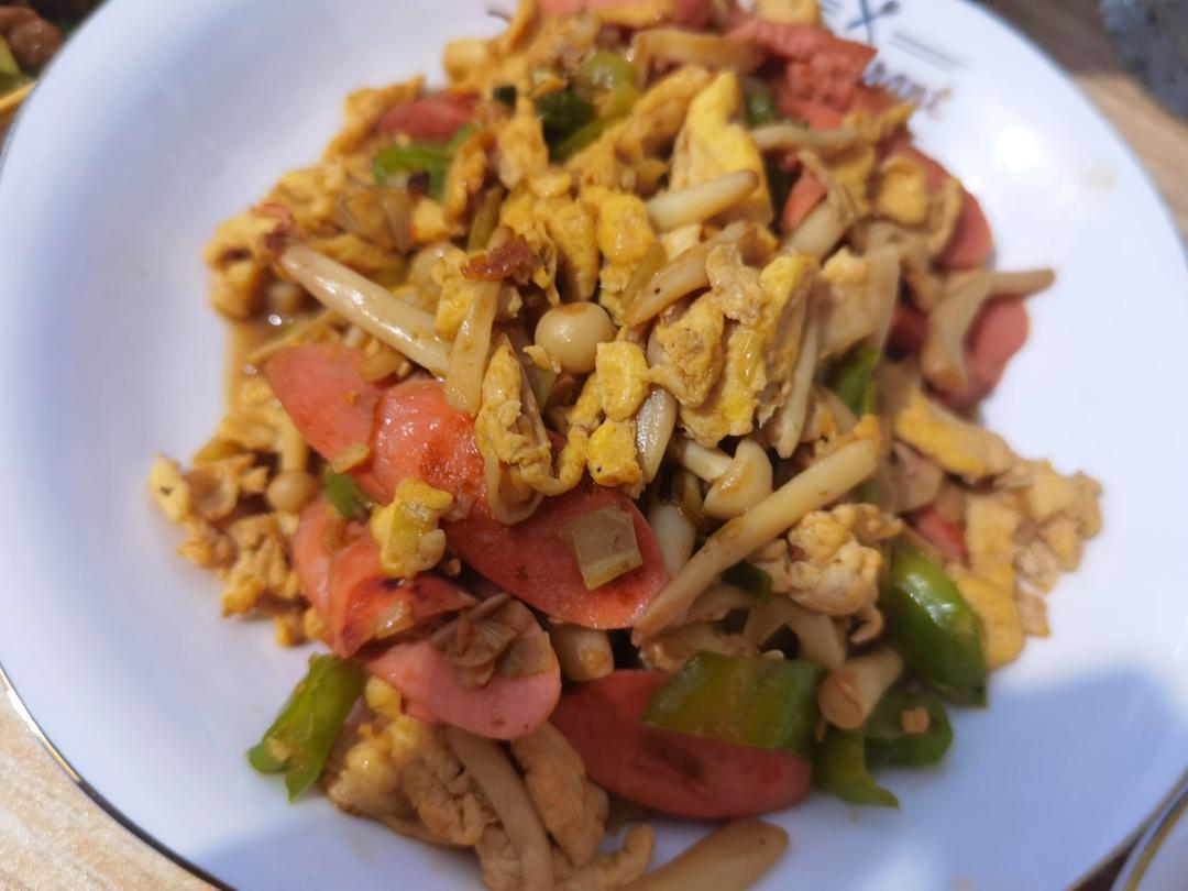 白玉菇炒火腿