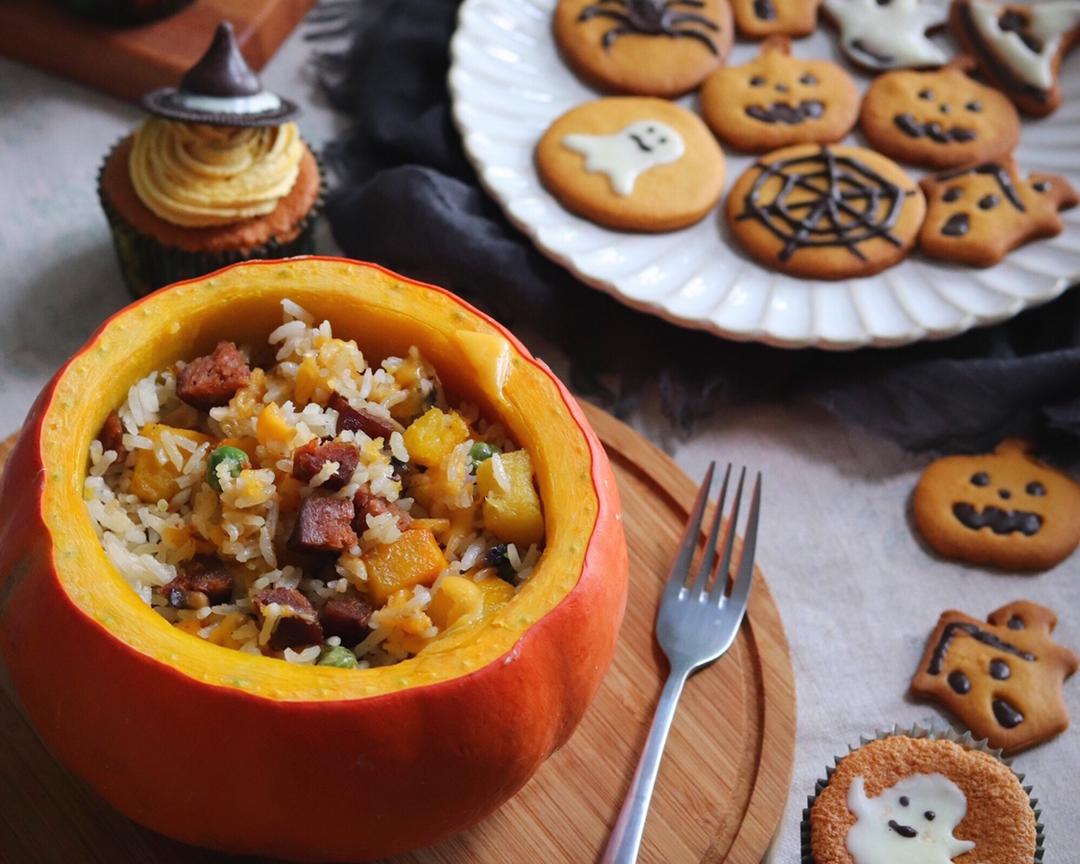 金瓜/南瓜腊肠炒饭（可做焗饭）