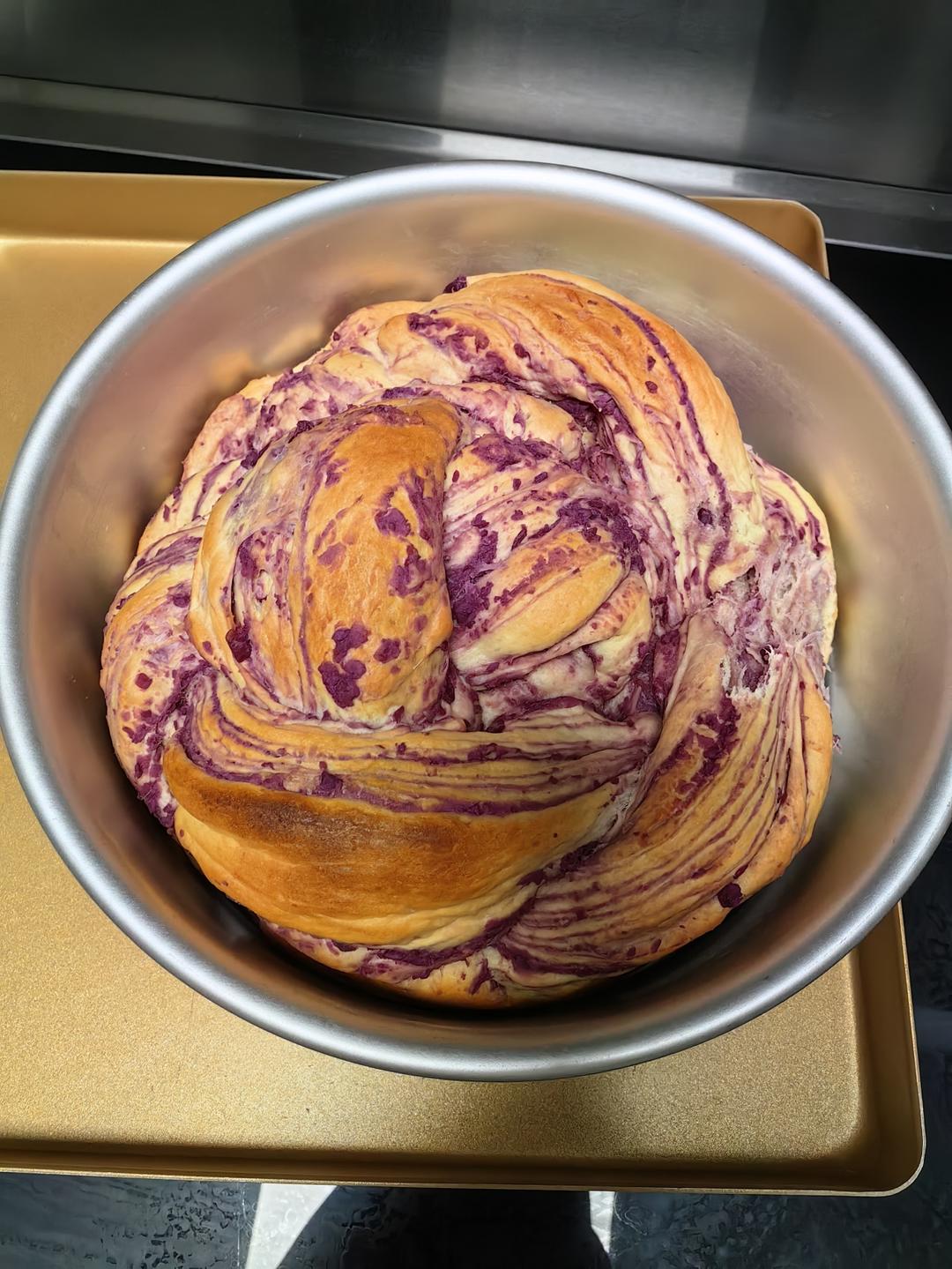 入门级不用揉出膜的手撕紫薯面包无黄油版