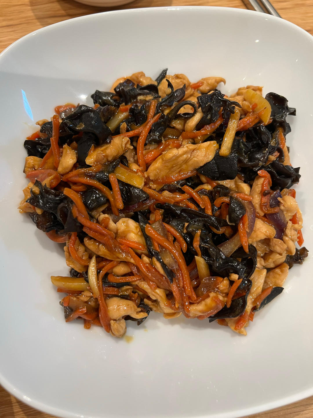 下饭菜——没有里脊肉，用鸡胸肉做的鱼香肉丝（条）