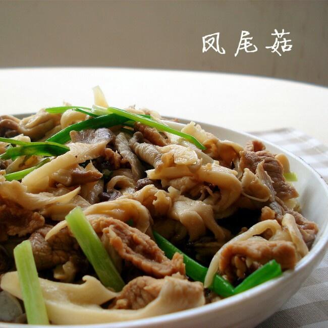 凤尾菇炒肉片