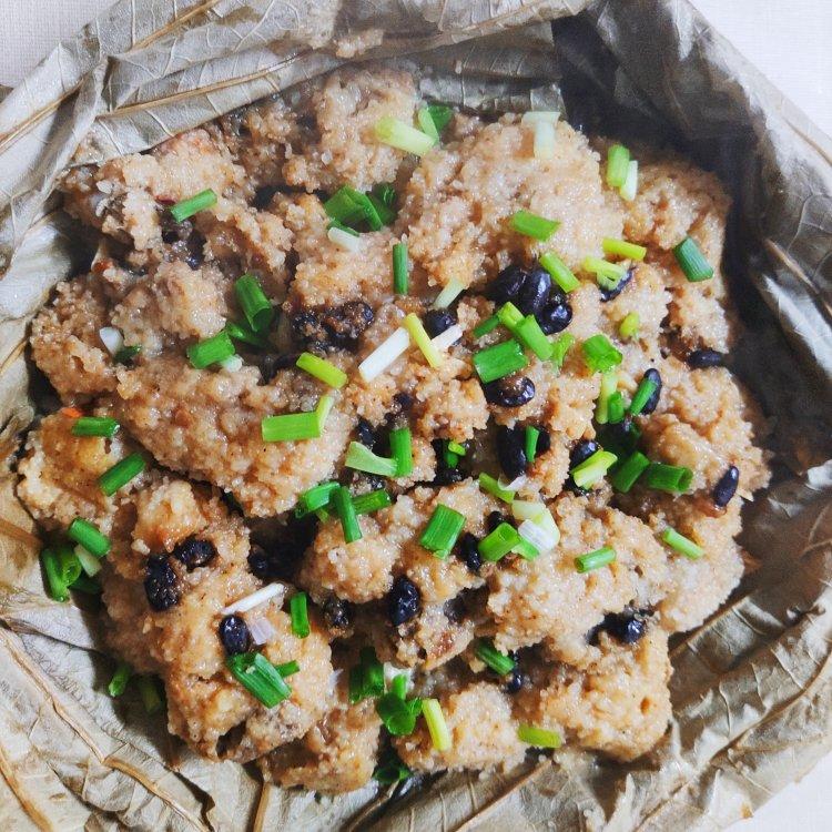 【超简单】蒜香豆豉荷叶粉蒸鸡