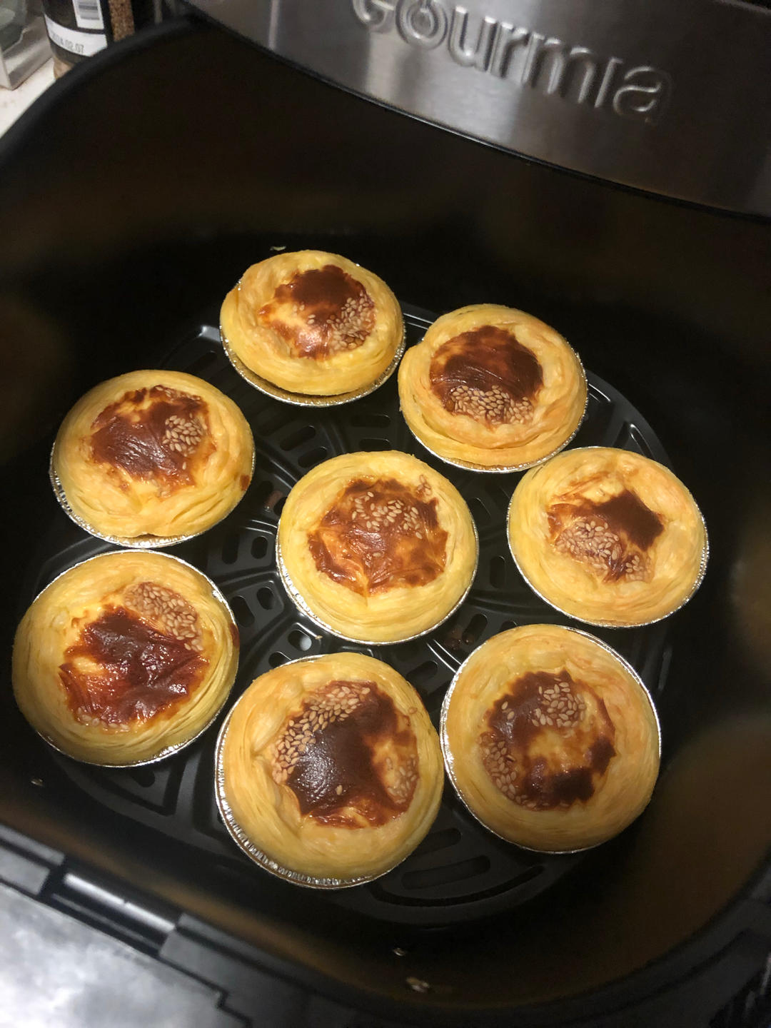 超简单空气炸锅烤蛋挞（无淡奶油版）