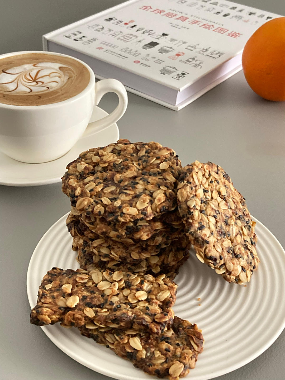 素食:有机燕麦芝麻大饼干