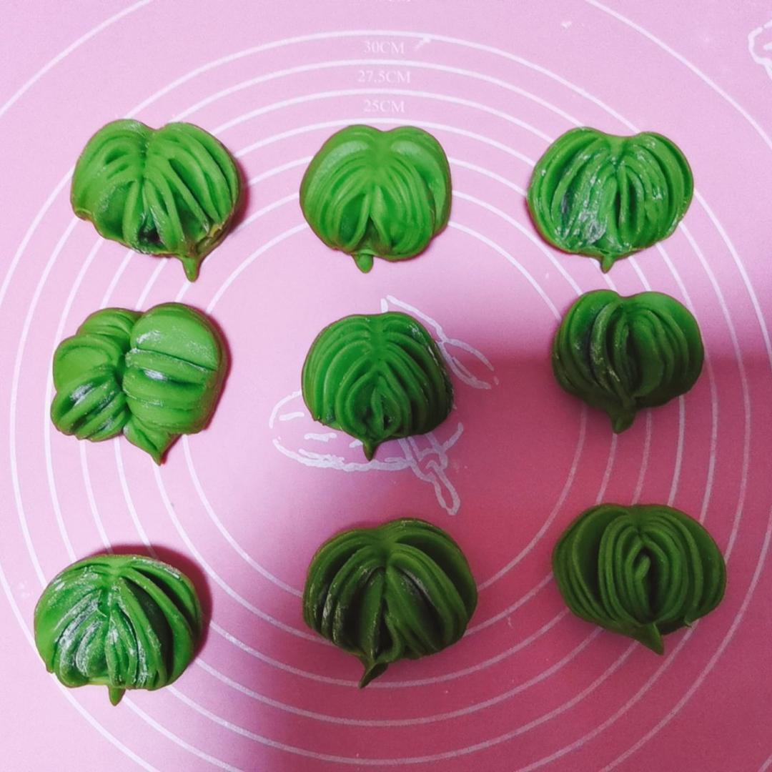 菠菜汁心形馒头 花卷（一次性发酵超治愈）