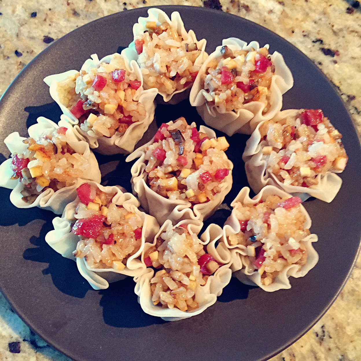 馄饨皮糯米烧麦