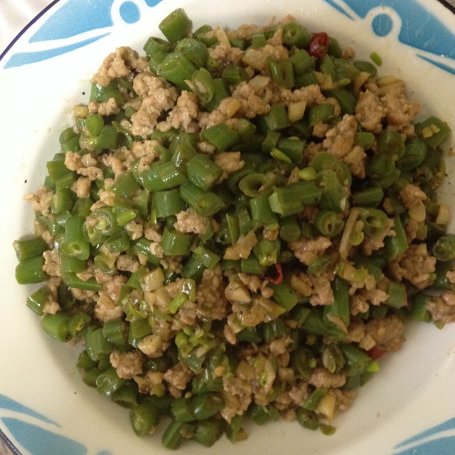 肉沫豆角下饭菜