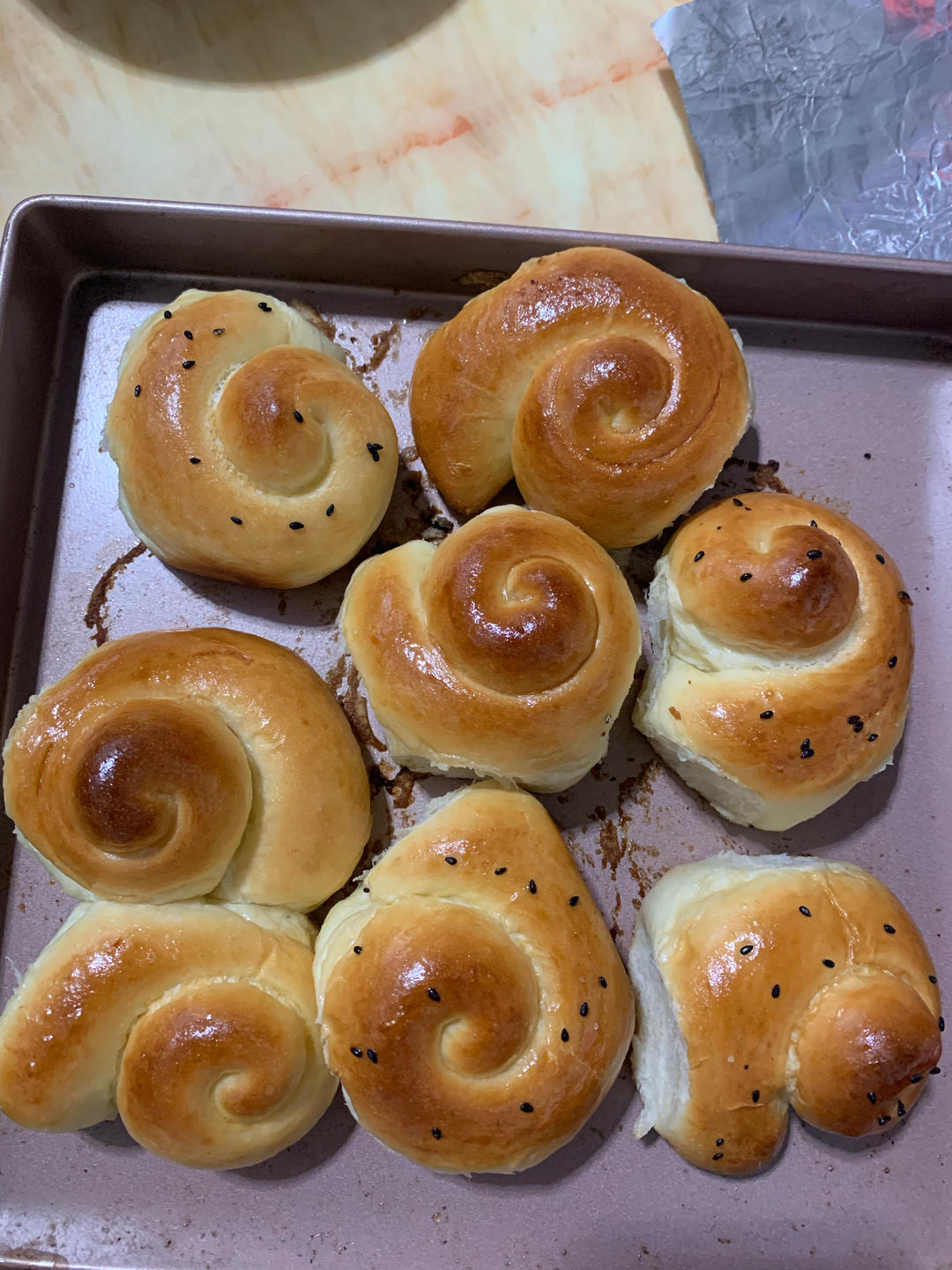 蜂蜜脆底小面包(一次发酵)