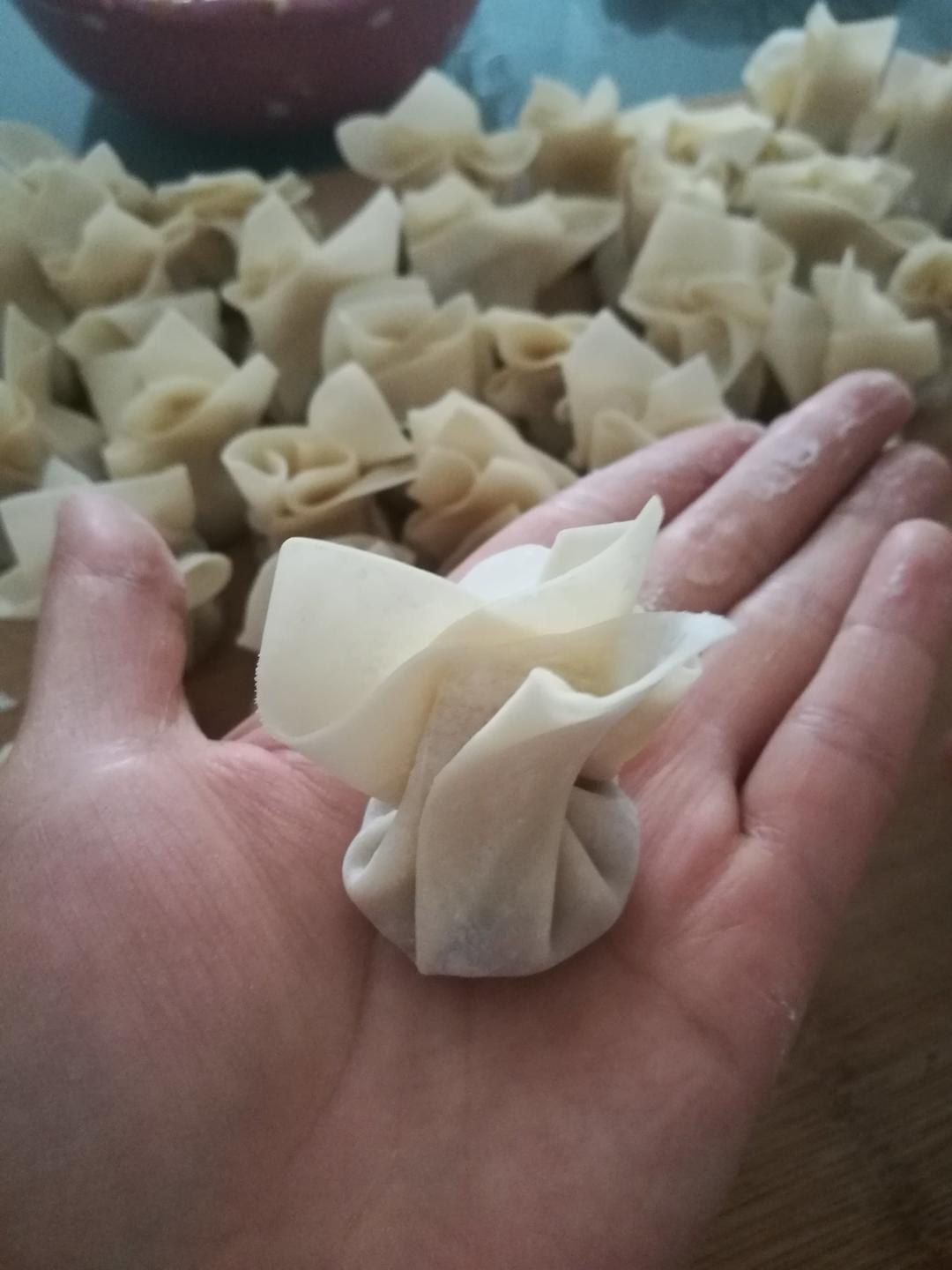 豆豆家的丫头做的小馄饨的包法