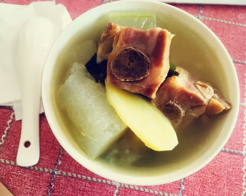 腊排骨冬瓜祛湿汤的做法