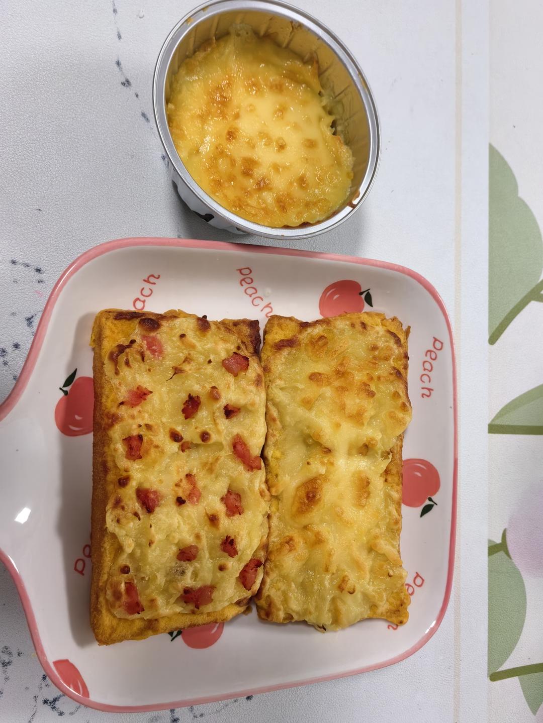 空气炸锅芝士榴莲吐司的做法