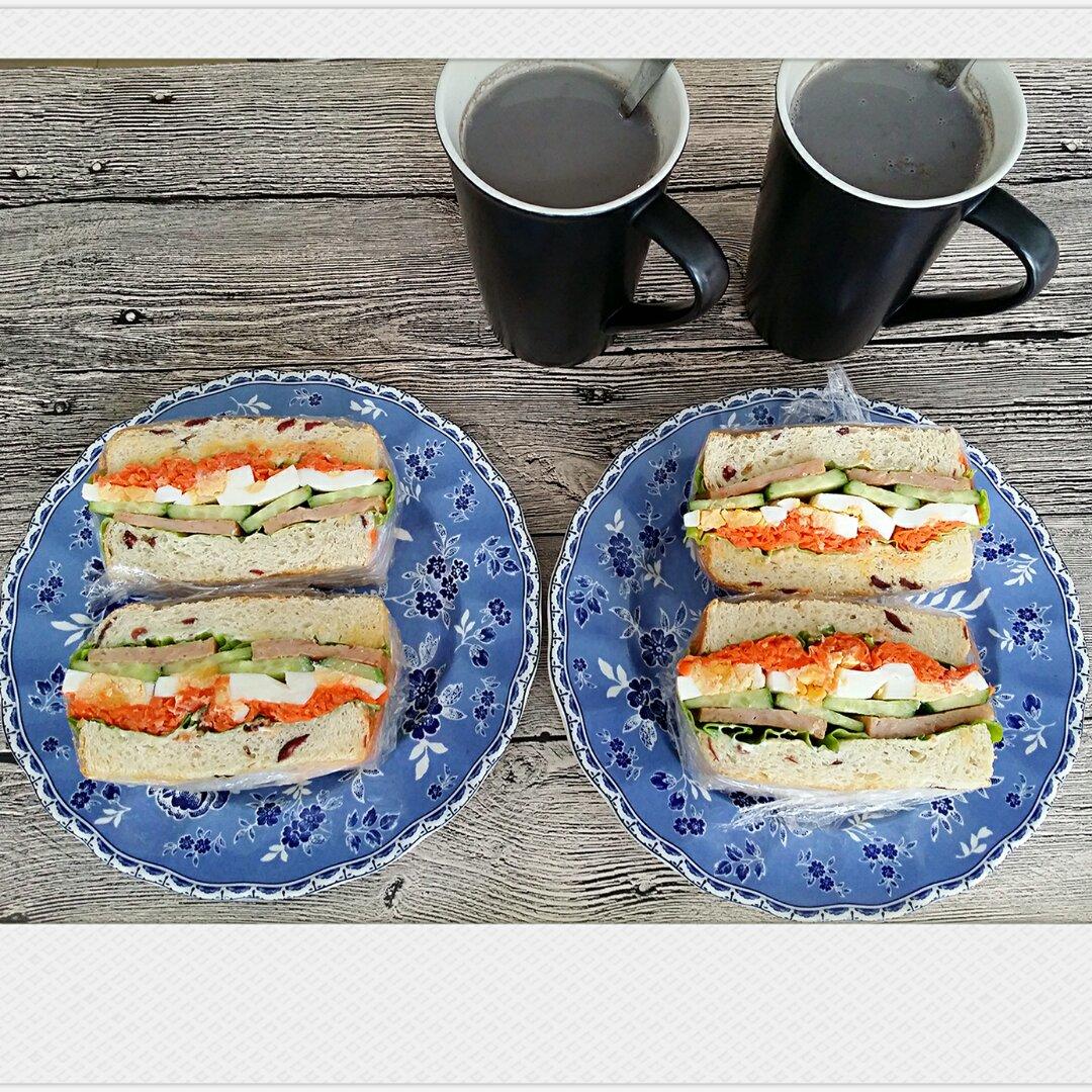 如何做超厚的沼三明治~详细tip！牛油果鸡蛋午餐肉三明治~