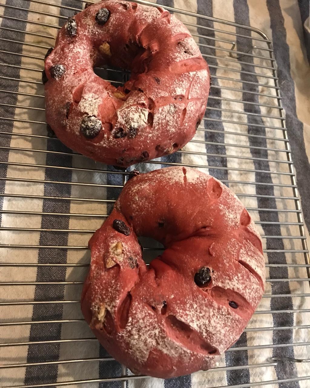 红曲蔓越莓面包（面包机版）