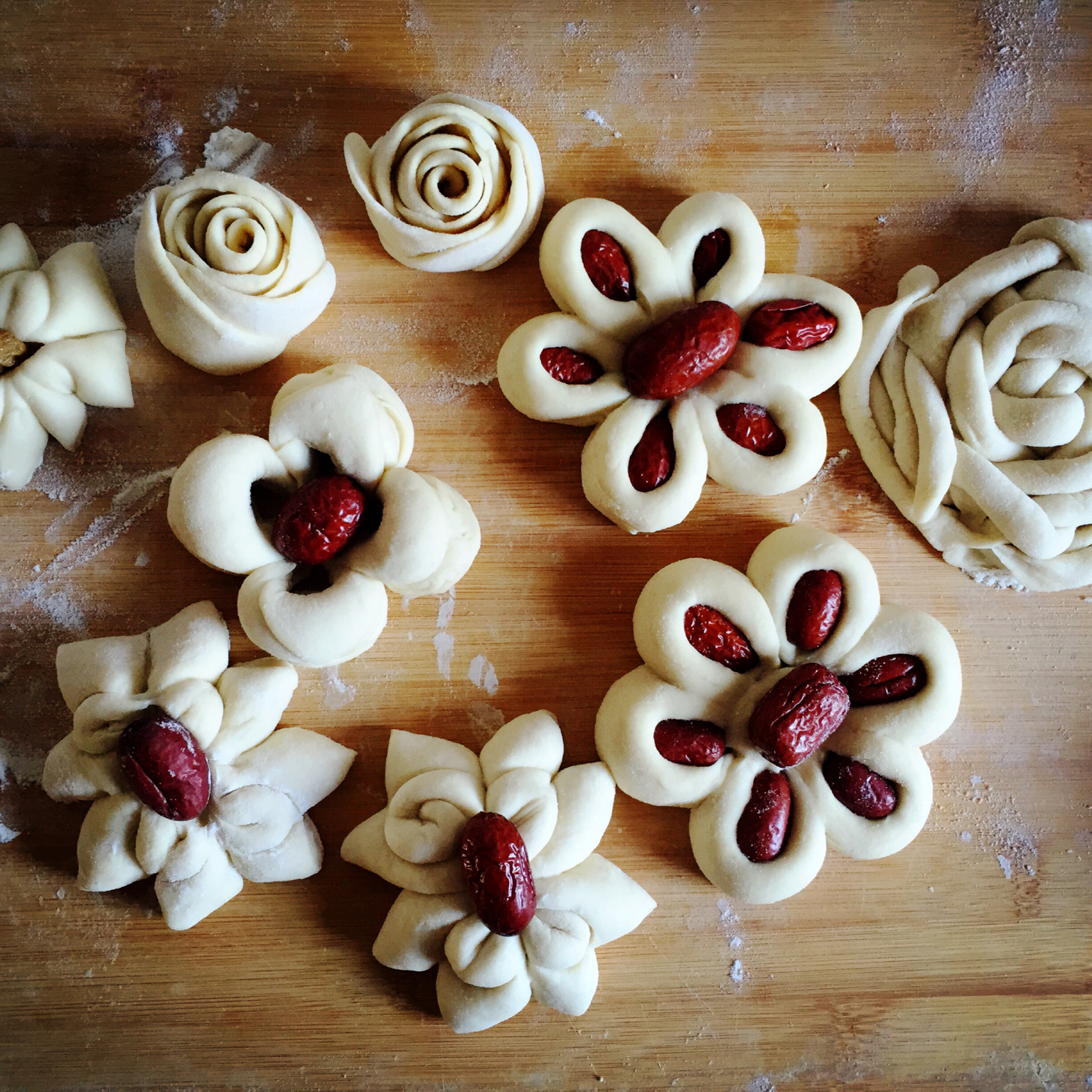 孙晴朗做的玫瑰花馒头