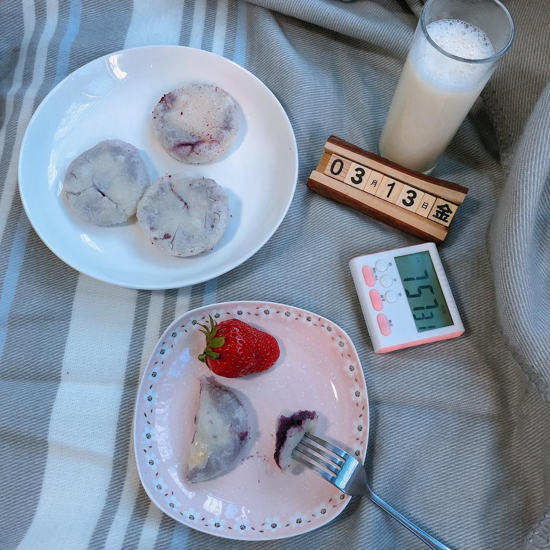 紫薯芝士饼（糯米粉版）的做法