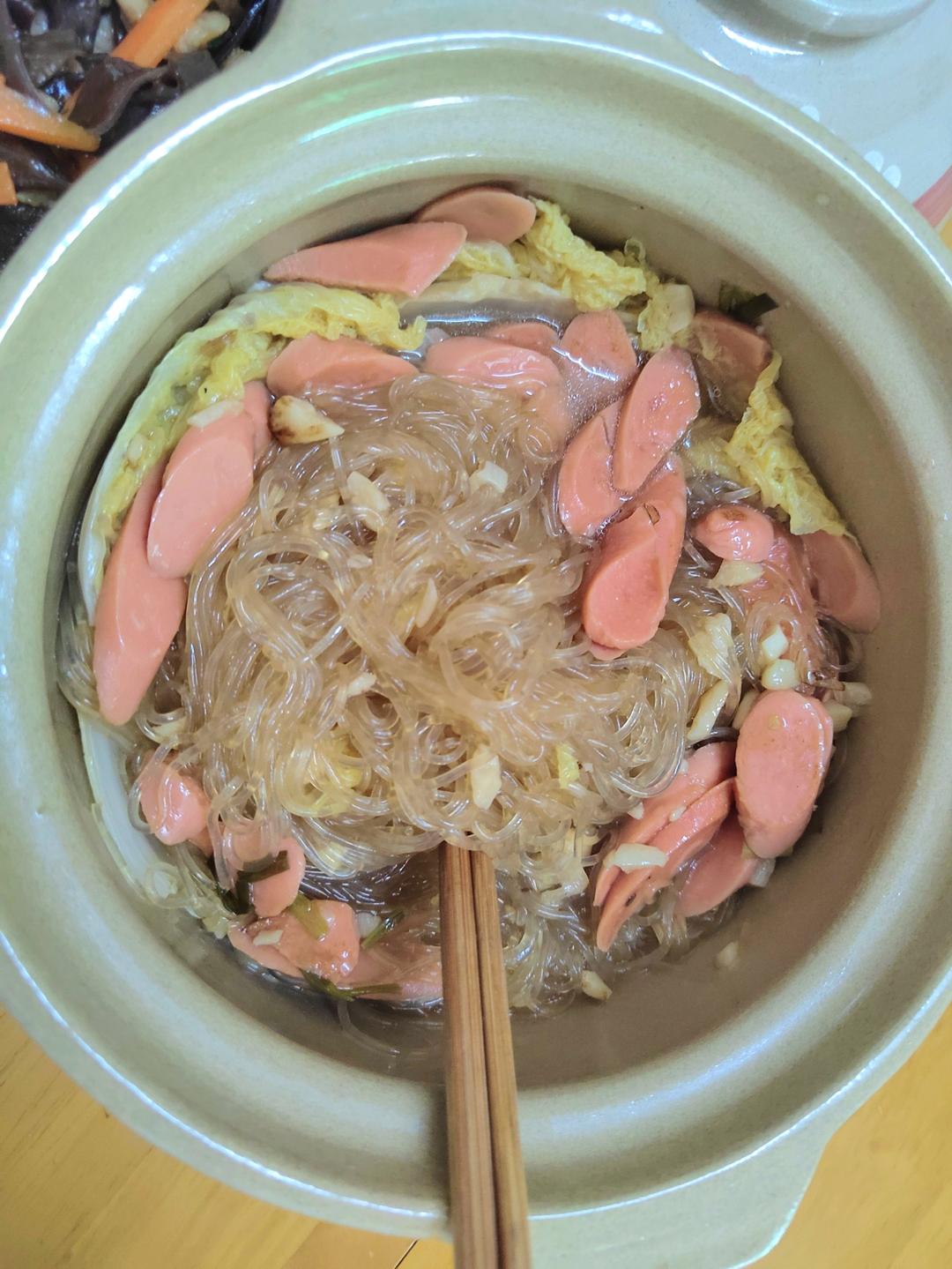 娃娃菜粉丝煲，低卡又鲜美