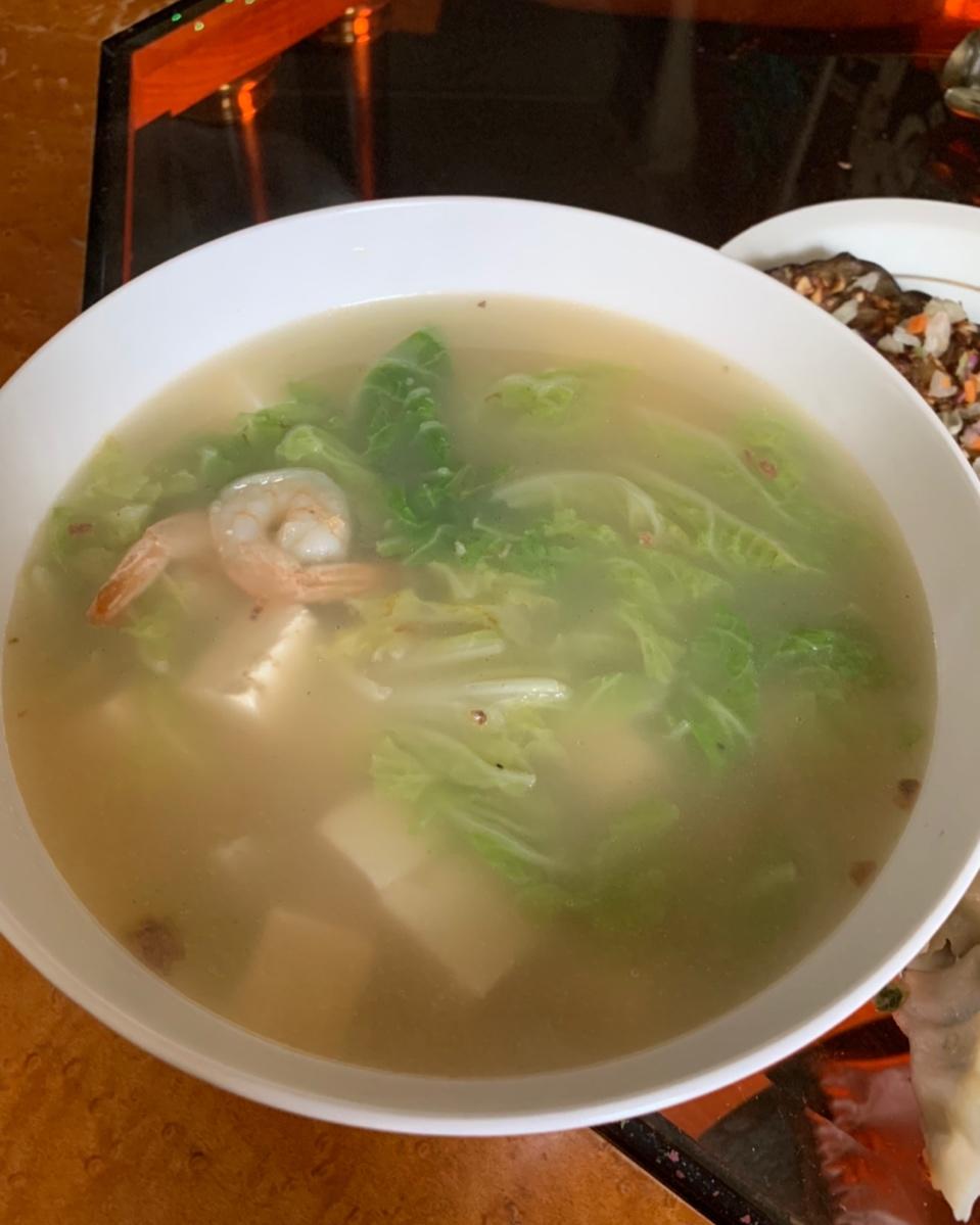 鲜虾白菜炖豆腐