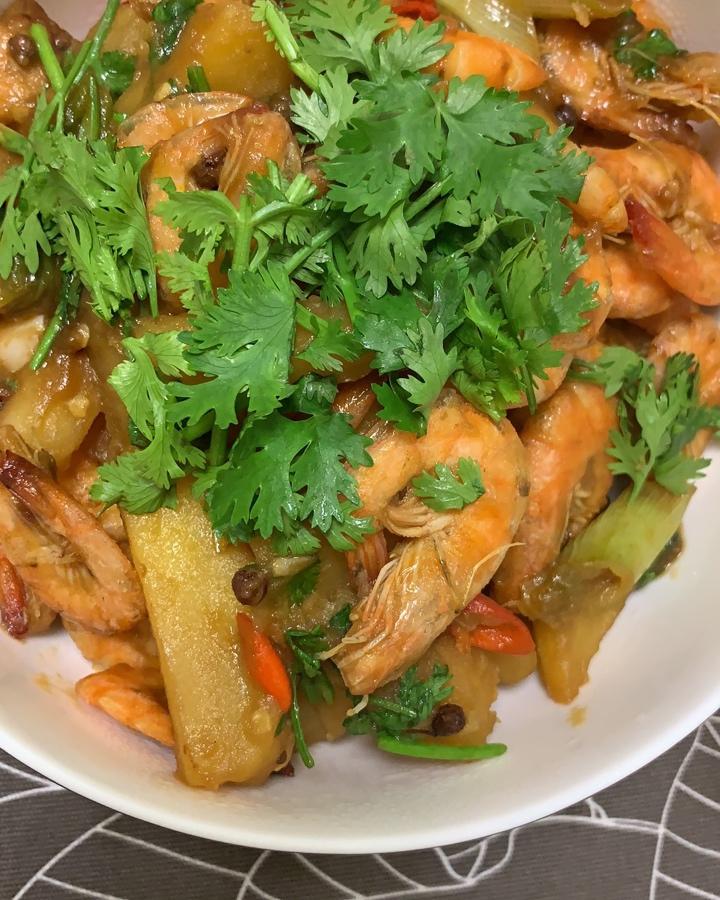 干锅土豆虾