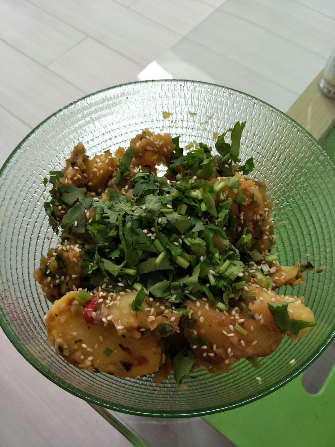 孜然香辣煎小土豆