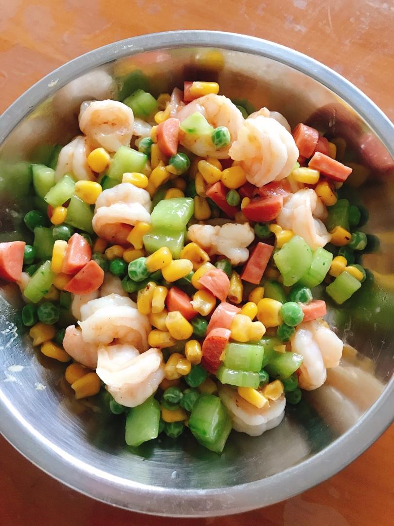 虾仁玉米豌豆粒