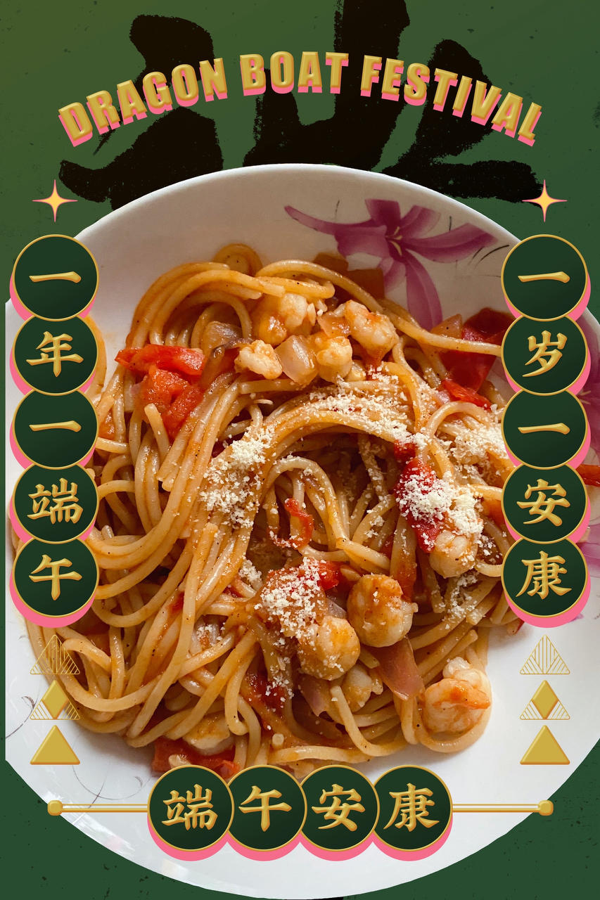 快手浓香❗️低脂番茄大虾意面🍝
