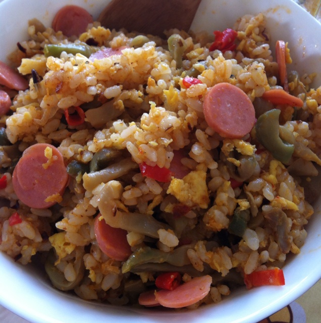 五彩榨菜炒饭