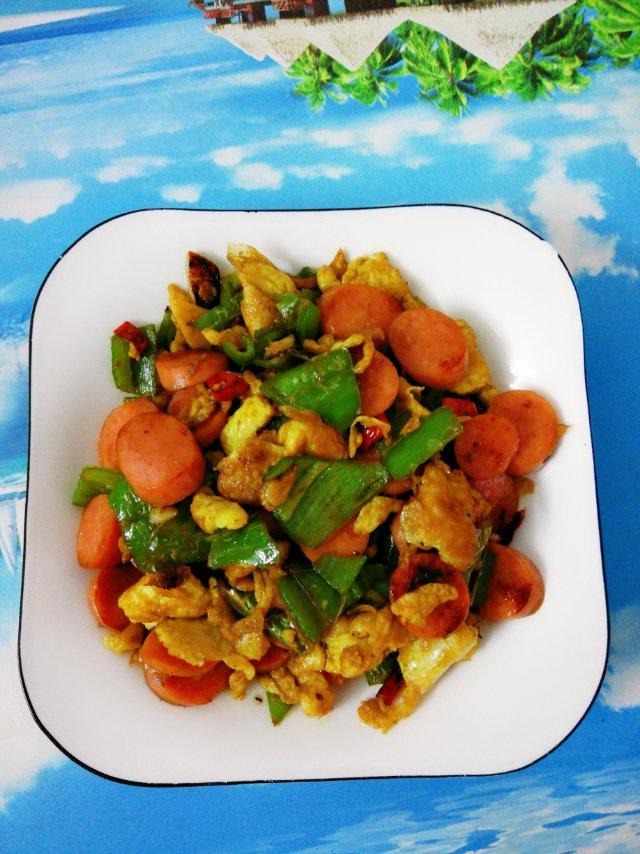 快手菜-青椒鸡蛋炒火腿