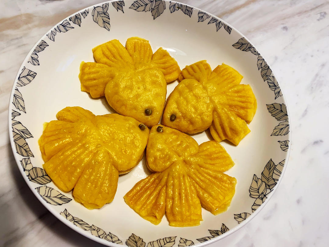 年年有鱼！免模具可做金鱼造型馒头（南瓜味）新年吉祥好运