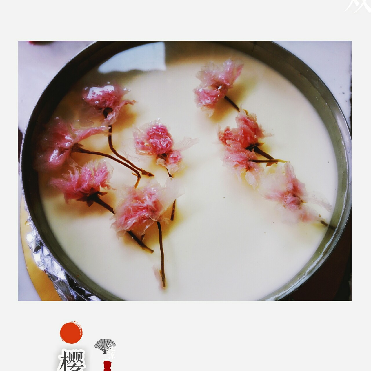 颜值爆表的樱花慕斯。（6寸圆模）