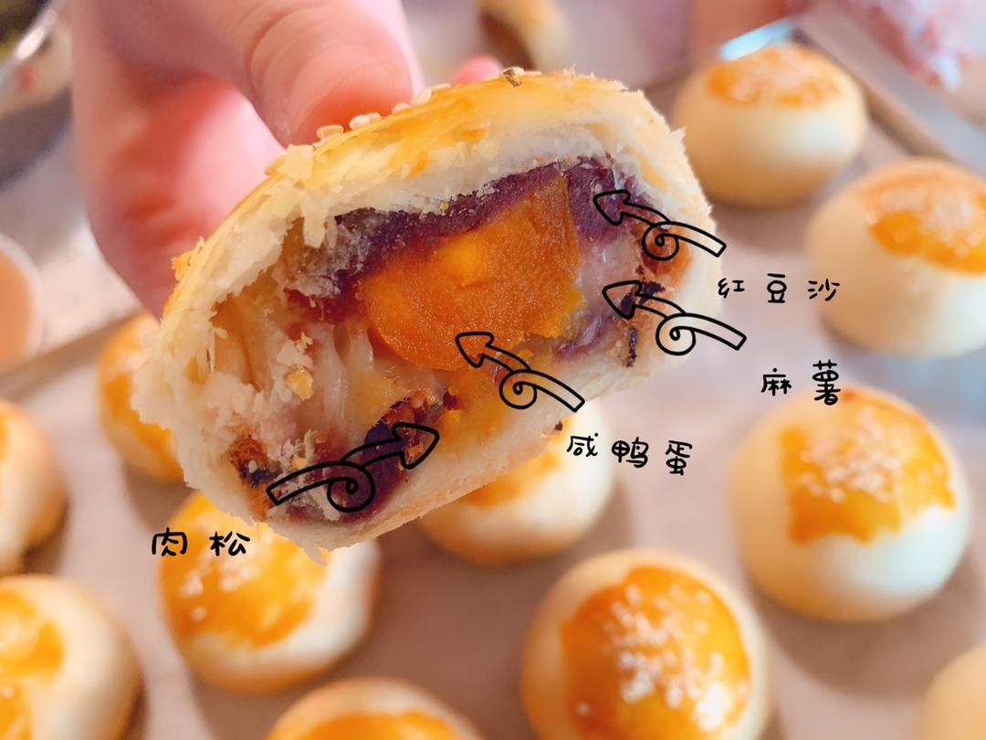 肉松麻薯蛋黄酥——(揉麻薯不烫手的小诀窍)