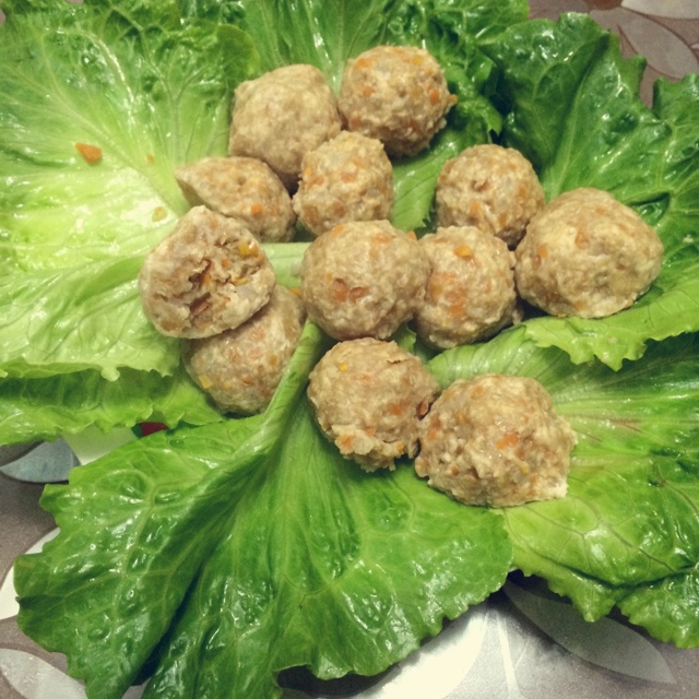 apple做的清蒸鸡胸肉丸子减脂版