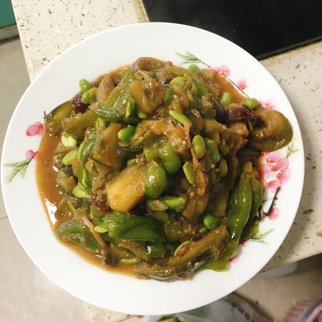 红烧茄子毛豆青椒